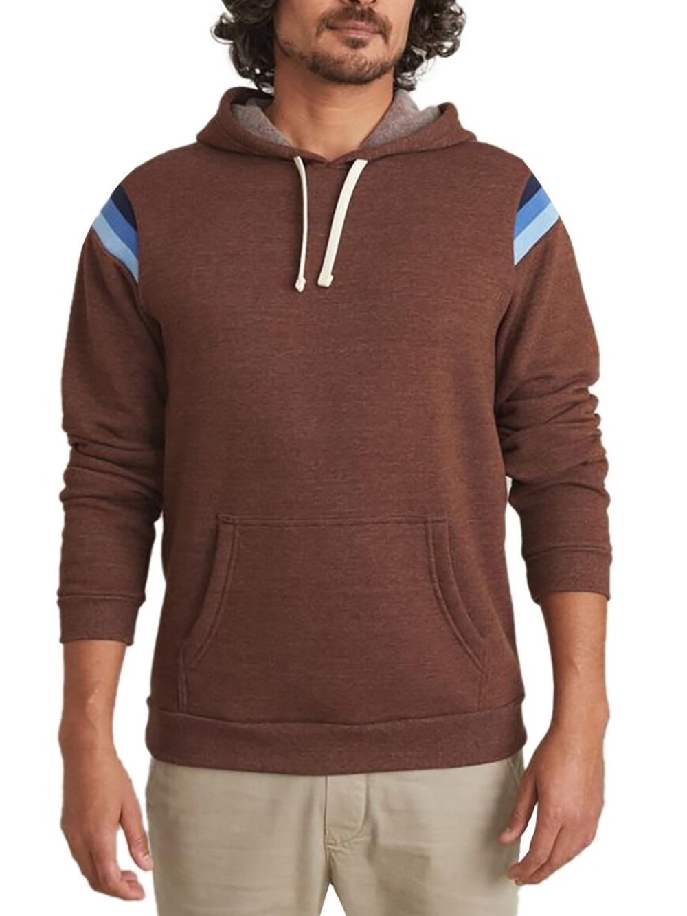 Marine Layer Banks Pullover Hoodie Brown Blue Men’s Medium